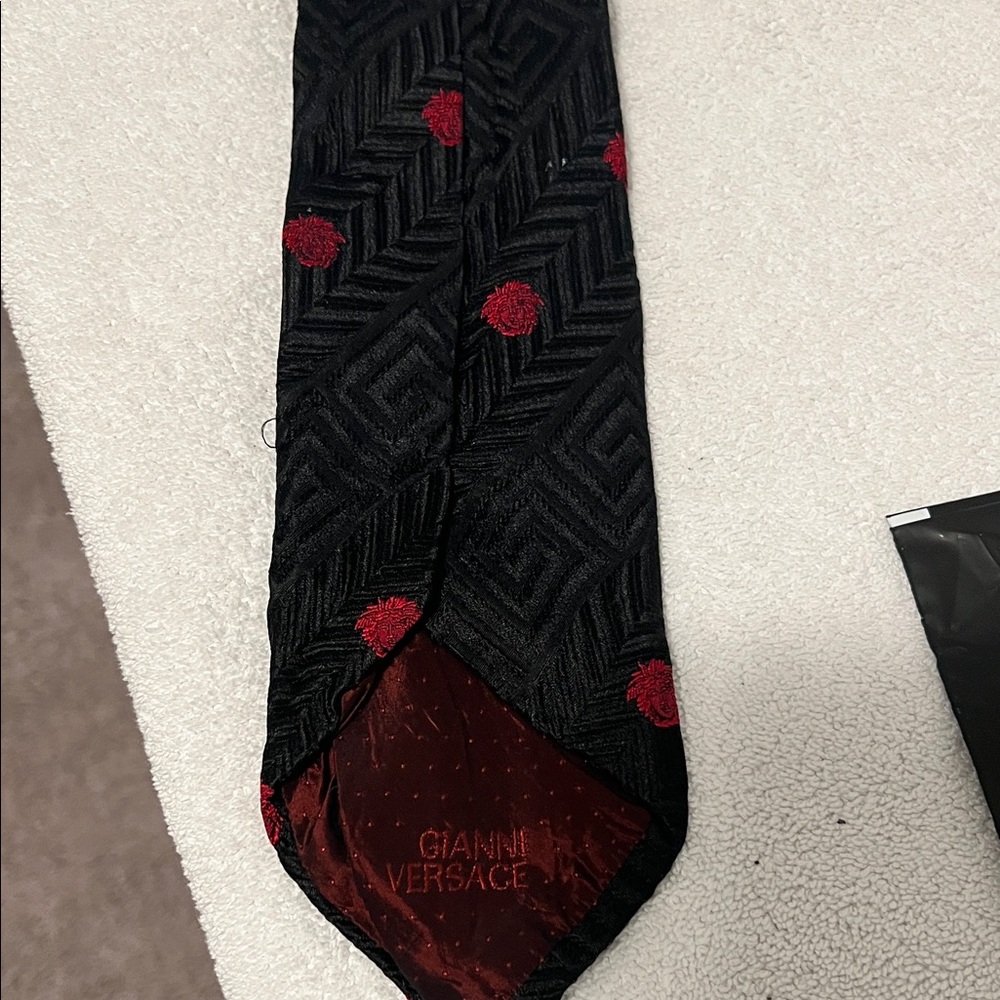 Versace Black Tie with Red Accents